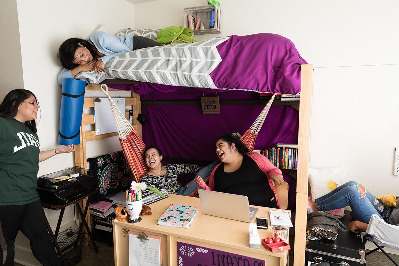 Students in a Salem College dormitory